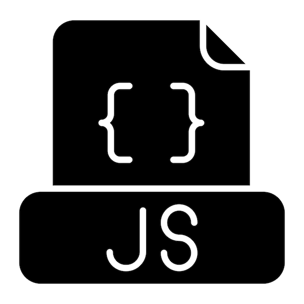 Javascript File Glyph Solid Black Illustration
