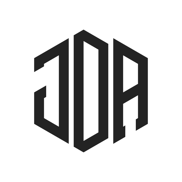 JDA Logo Design Initial Letter JDA Monogram Logo using Hexagon shape