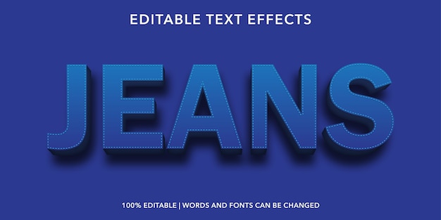 Jeans 3d Style Editable Text Effect