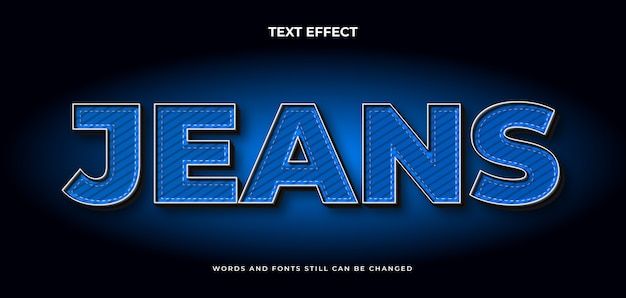 Jeans editable text effect with texture.Elegant text style