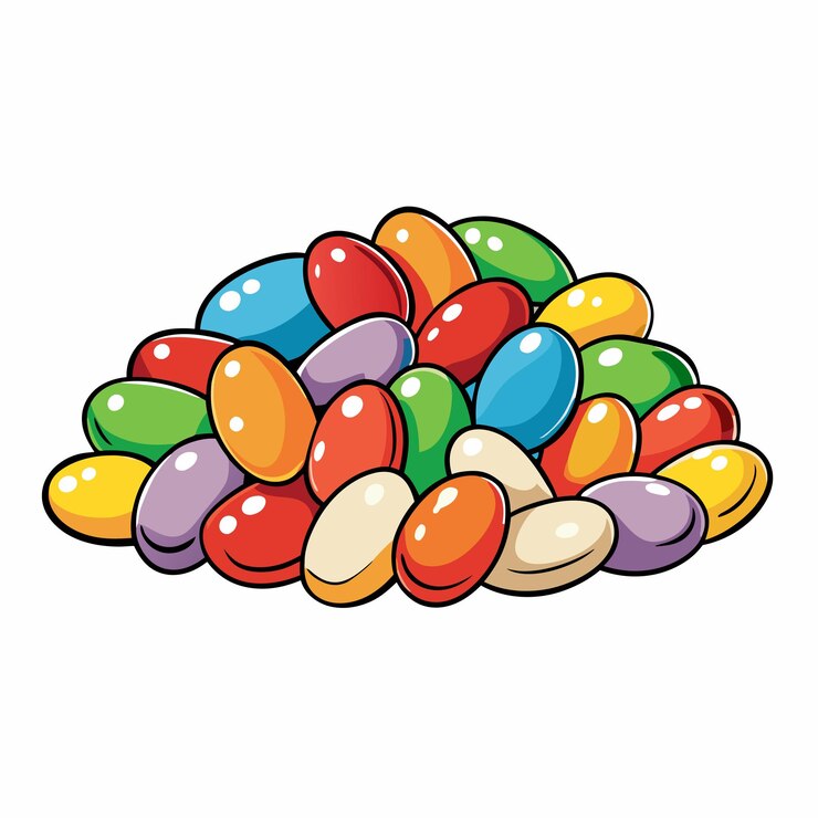Vektör jelly beans food vector graphic style