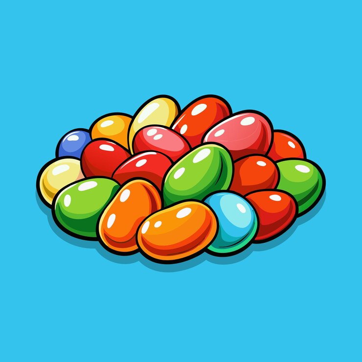 Vektör jelly beans vector food drawing style