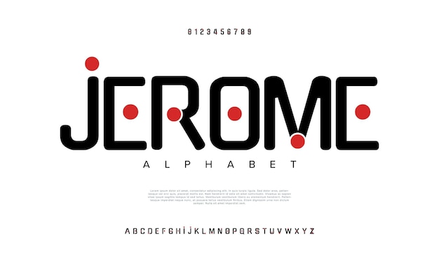 Jerome creative modern urban alphabet font Digital abstract moslem futuristic fashion sport minimal