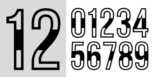 Jersey number design and jersey number typography