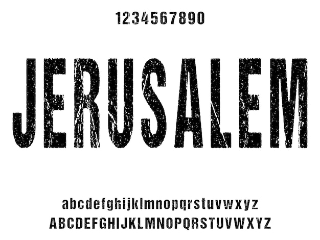 jerusalem condensed display font vector with alternates and ligatures