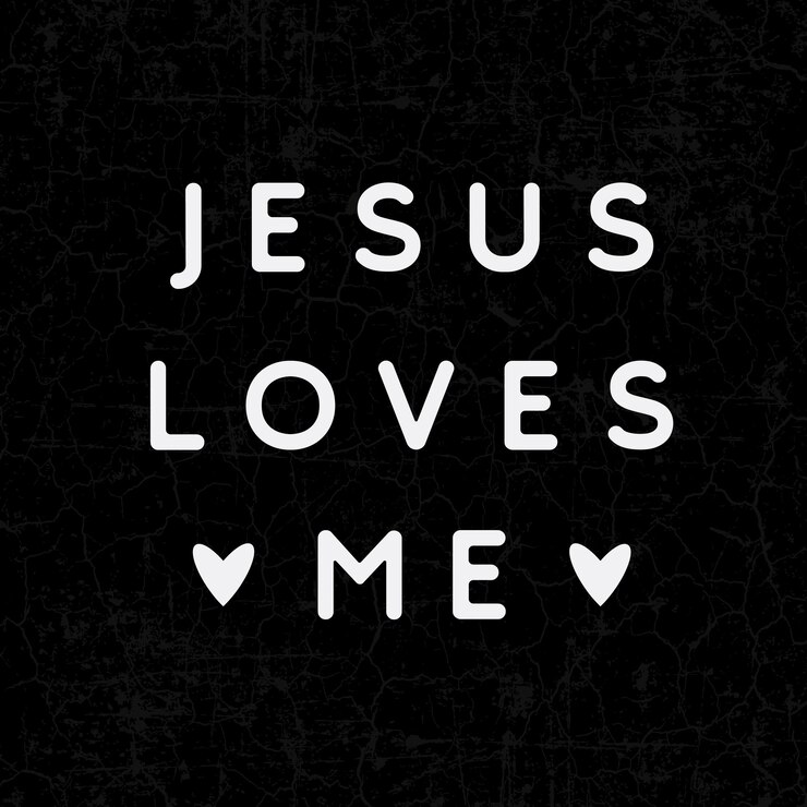 Vektör jesus loves me quotes typography design