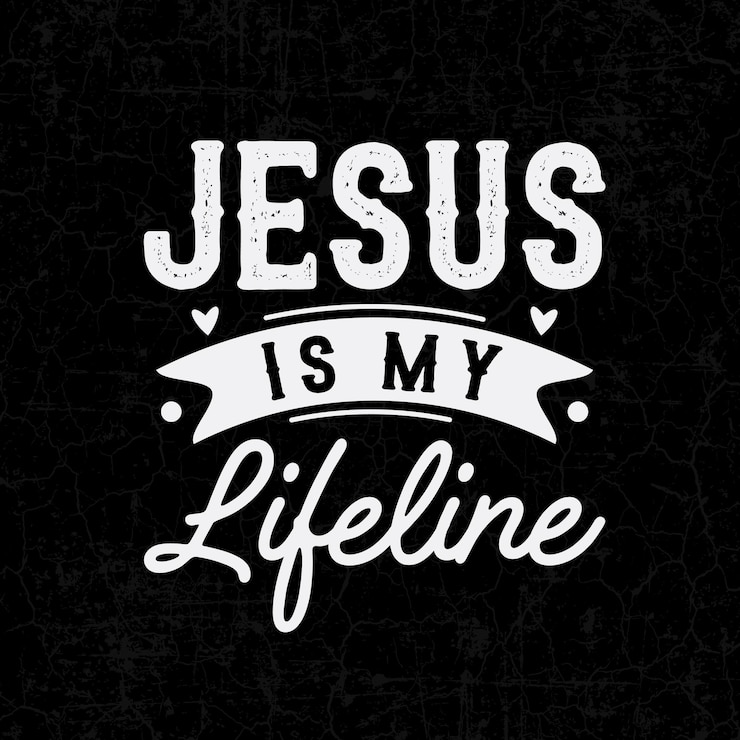 Vektör jesus quotes jesus is my lifeline typography design