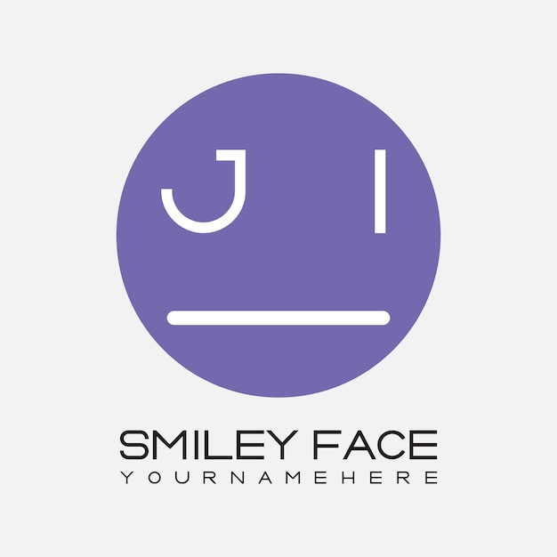 JI initial monogram for Smiley face logo with circle style design