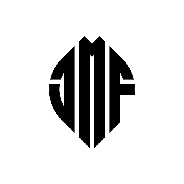 jmf circle letter logo design with circle and ellipse shape jmf ellipse letters with typographic style the three initials form a circle logo jmf circle emblem abstract monogram letter mark vector