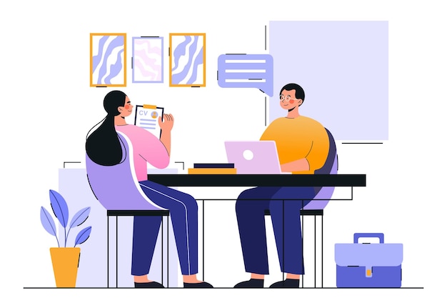 Job interview employment process choosing a candidate concept the girl gets a new job and is