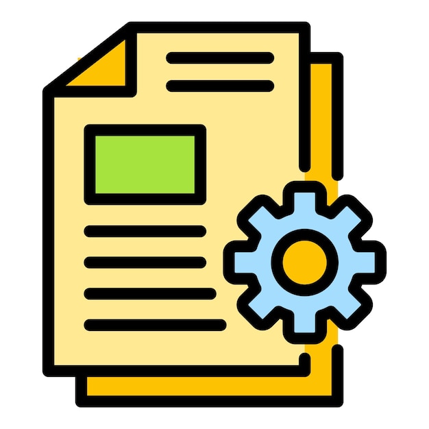 Job paper icon Outline job paper vector icon color flat isolated