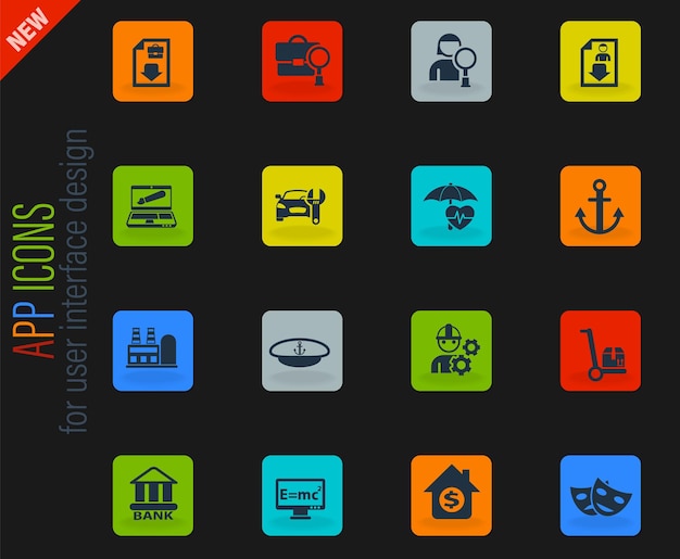 Job search icon set