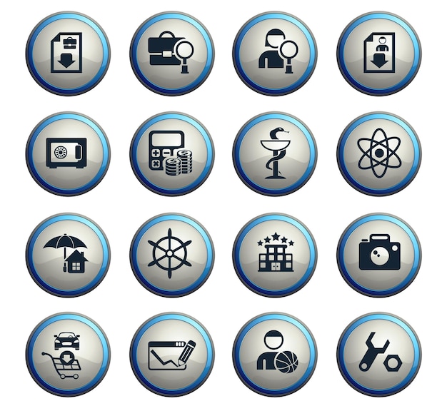 job search vector icons for web and user interface design
