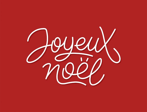 Joyeux Noel kaligrafik çizgi sanatı tipografisi