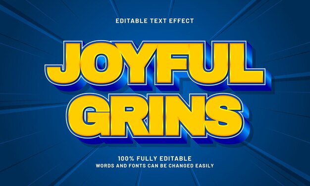 joyful grins editable text effects with a smile and happy theme