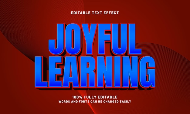 joyful learning editable text effects with a kids and game theme