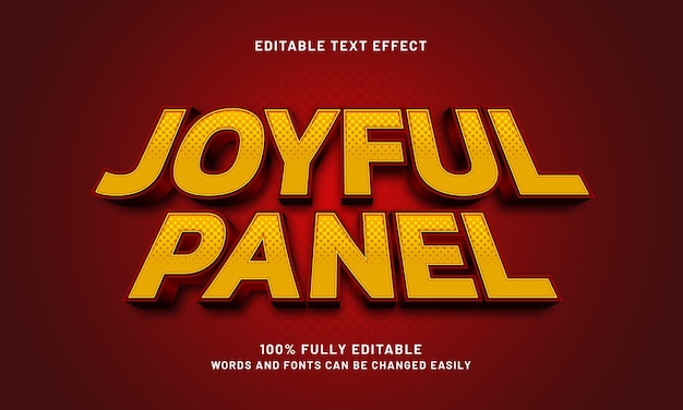 joyful panel editable text effect with a kids joyful and comic theme