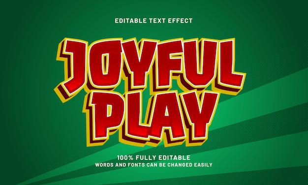 joyful play editable text effects with a nice and joyful theme