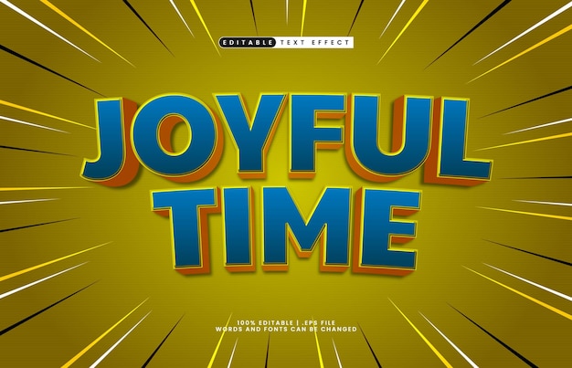 joyful time editable text effect with a fun and happy text style