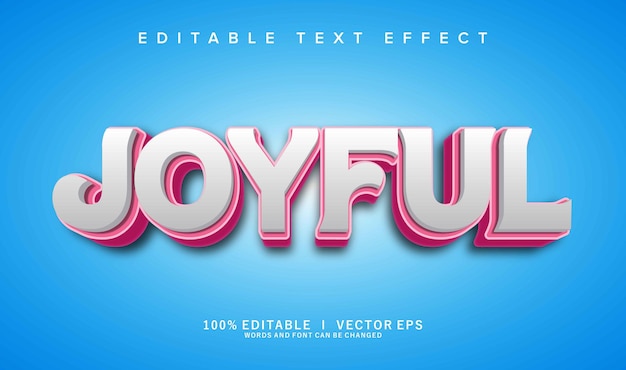 joyful vector text effect with modern style design