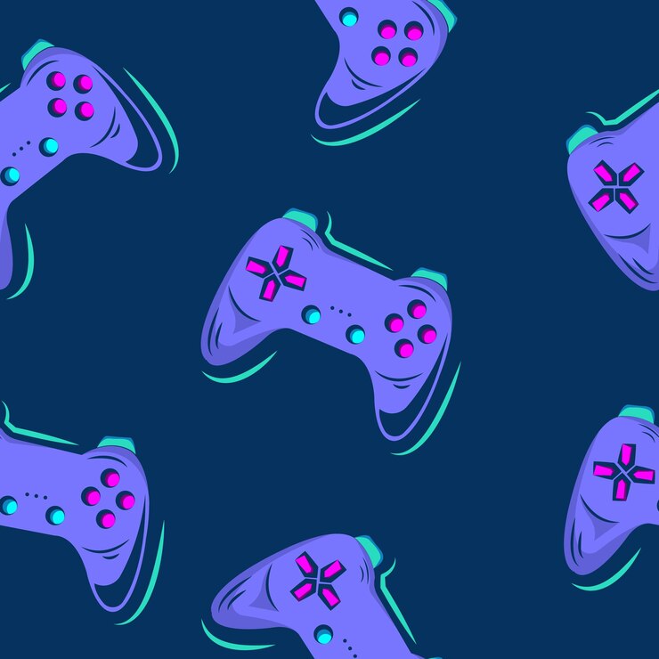 Vektör joystick vektörü ile modern geometrik doodle deseni
