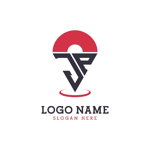 JP Location Icon Design Modern JP Pinpoint Logo for Navigation Map Apps and Location Based Businesses