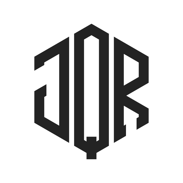 JQR Logo Design Initial Letter JQR Monogram Logo using Hexagon shape
