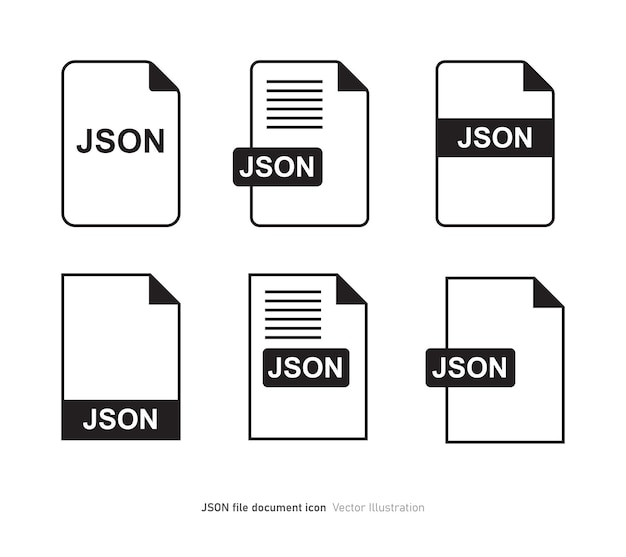 JSON file format document icon design vector illustration