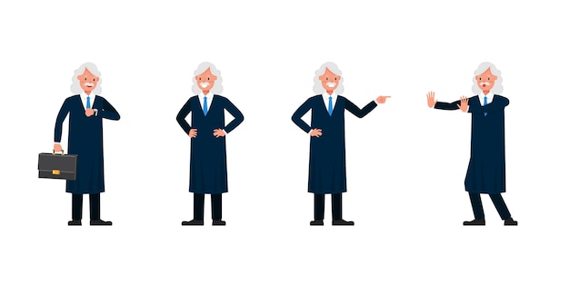 Judge Man character  . Presentation in various action.