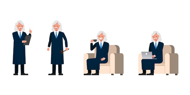 Judge Man character  . Presentation in various action.