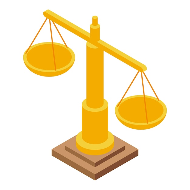 Judge scales icon isometric vector Ancient greek Rome history