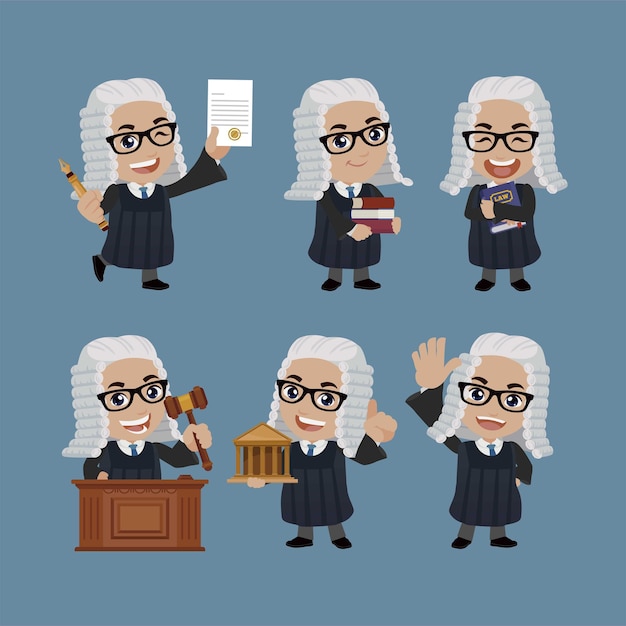 Judge with different poses vector