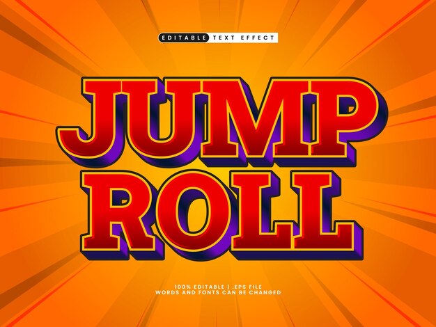 jump roll editable text effect in football or soccer text style