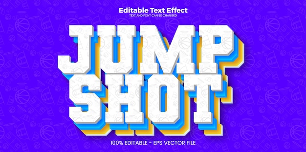 Jump shot editable text effect in modern trend style