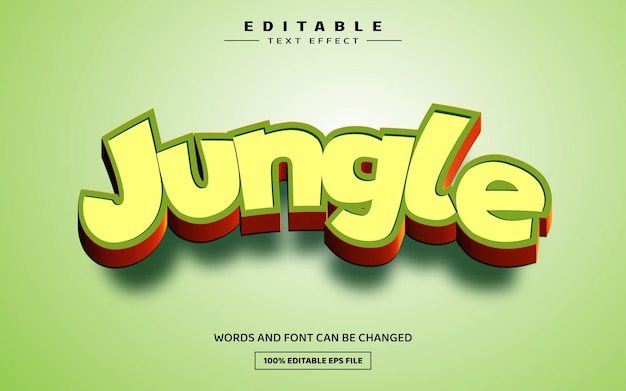 Jungle 3D editable text effect template