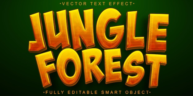 jungle forest vector fully editable smart object text effect