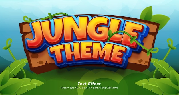 jungle theme title gaming text effect with editable 3d text style