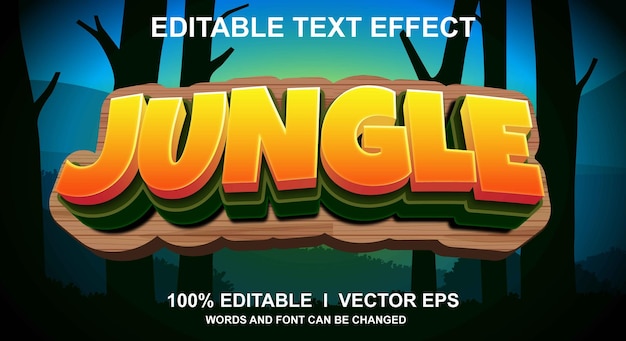 jungle vector text effect with modern style design