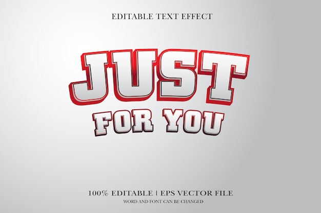 Just for you 3d text effect styles mockup concept Black text