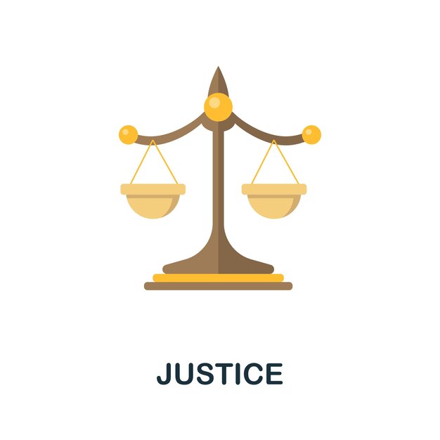 Justice icon Flat sign element from law collection Creative Justice icon for web design templates infographics and more