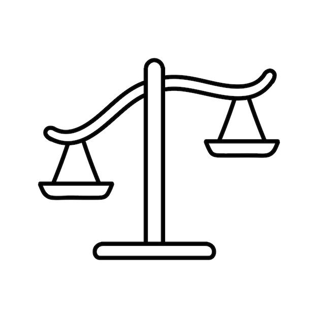 justice scale icon hand drawn vector illustration