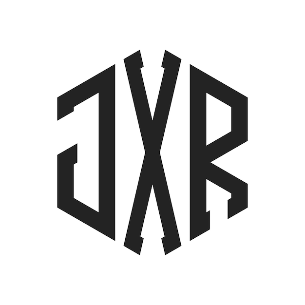 JXR Logo Design Initial Letter JXR Monogram Logo using Hexagon shape