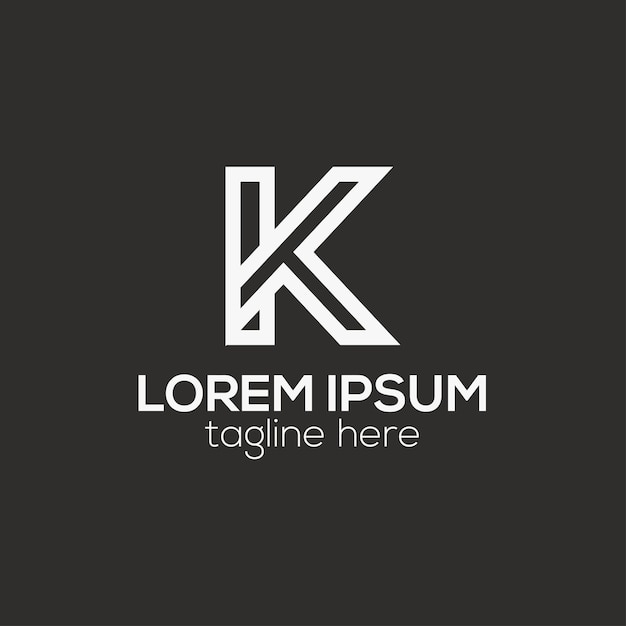 K letter logo creative minimal line k letter logo concept isolated vector template