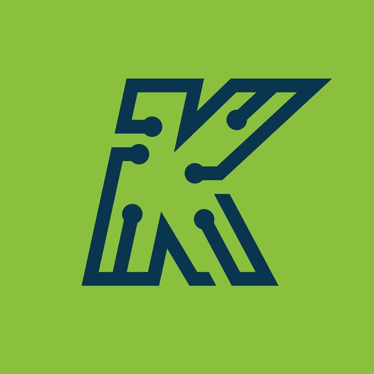 K teknoloji monogram logo tasarımı, ana hat logo tasarımı