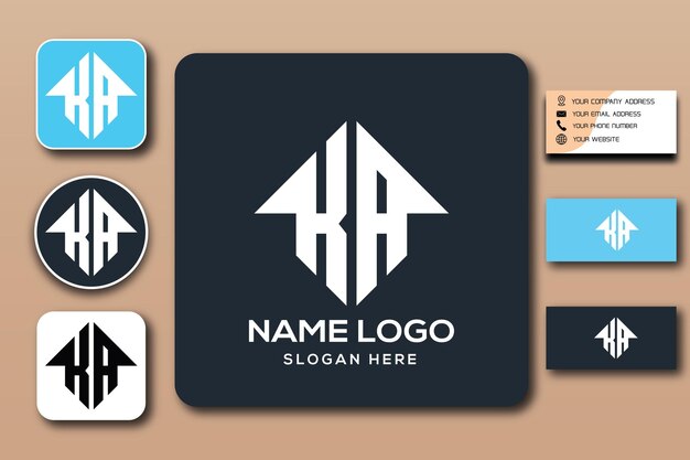 KA monogram logo skabelon farve redigerbar
