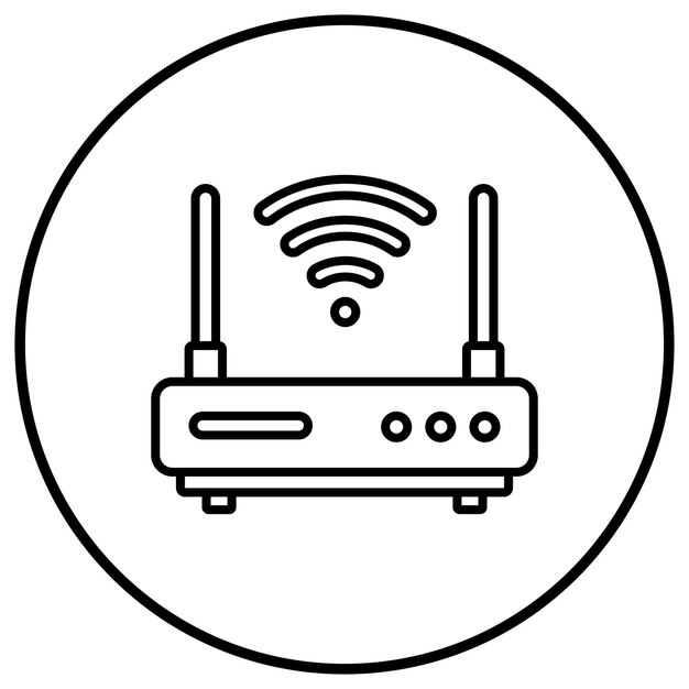 Kablosuz Router vektör simgesi, Bilgisayar ve Donanım simge seti için kullanılabilir