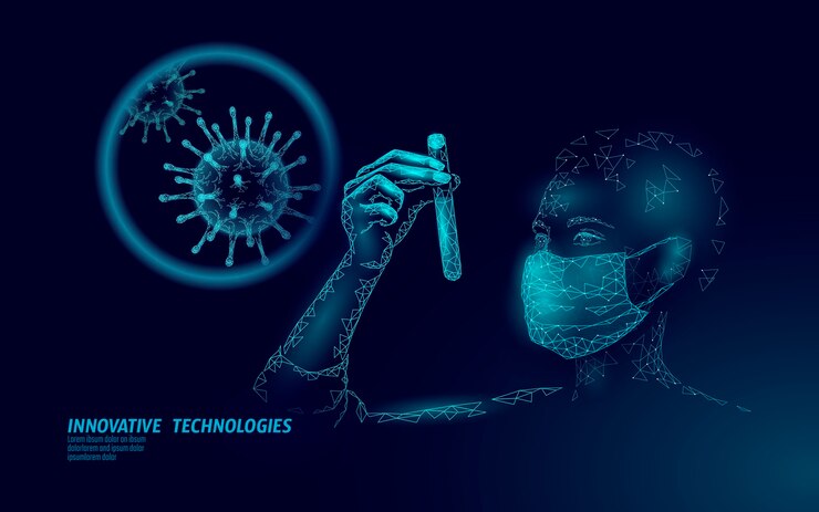 Vektör kadın doktor bilim insanları test tüpü tutuyor