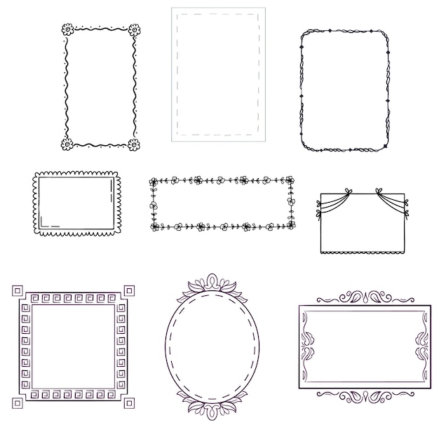 Kalligrafi blomstrar ramar vintage textram dekorerad med ornamentala blomstrar utsmyckade kanter och