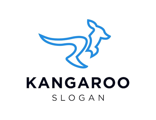 Kangaroo logo design created using the Corel Draw 2018 application with a white background