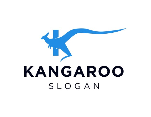 Kangaroo logo design created using the Corel Draw 2018 application with a white background